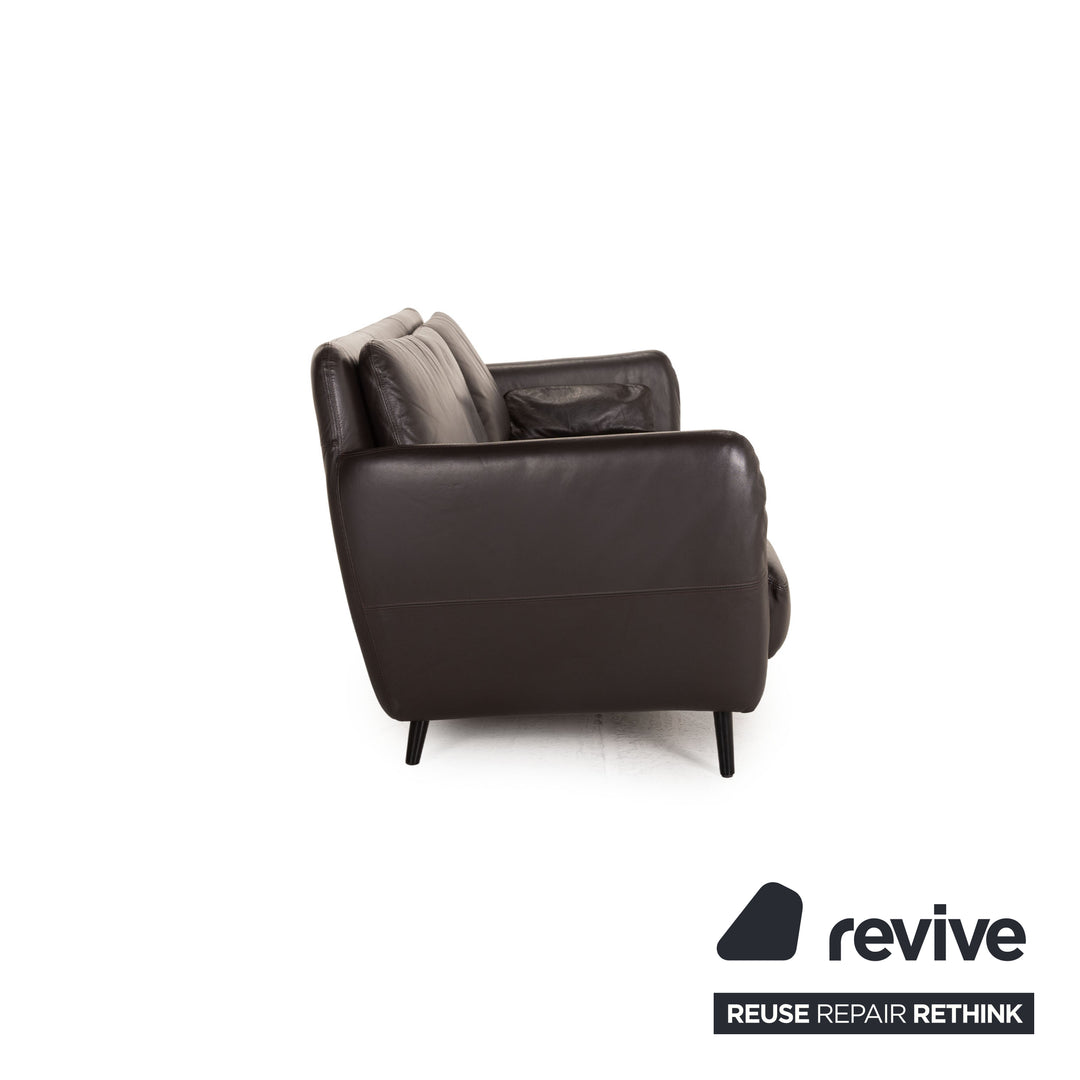 Habitat Ella Leder Sofa Braun Dreisitzer Couch