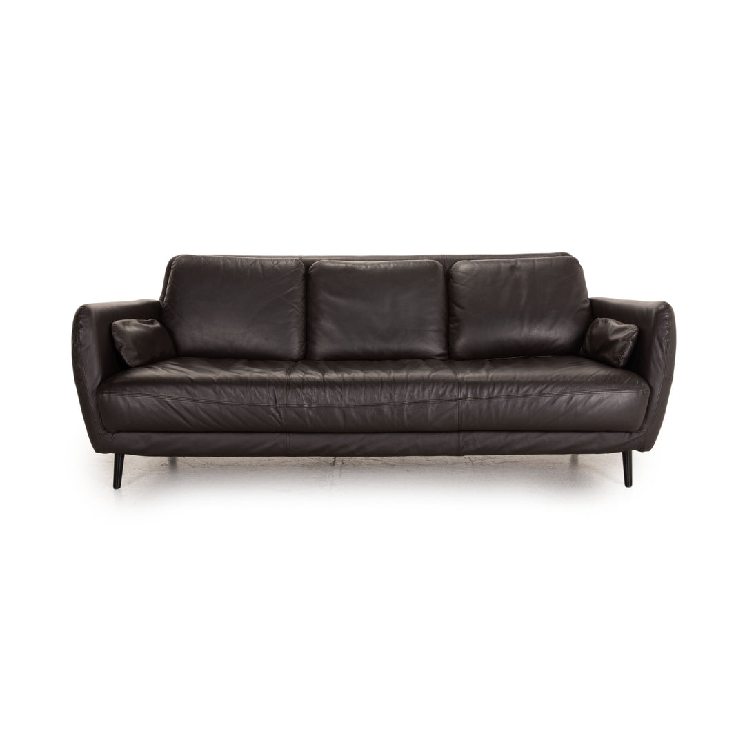 Habitat Ella Leder Sofa Braun Dreisitzer Couch