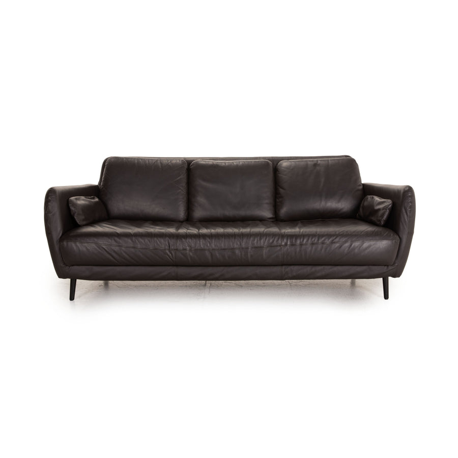 Habitat Ella Leder Sofa Braun Dreisitzer Couch