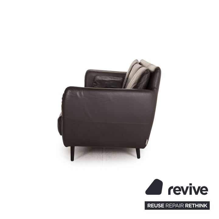 Habitat Ella Leder Sofa Braun Dreisitzer Couch