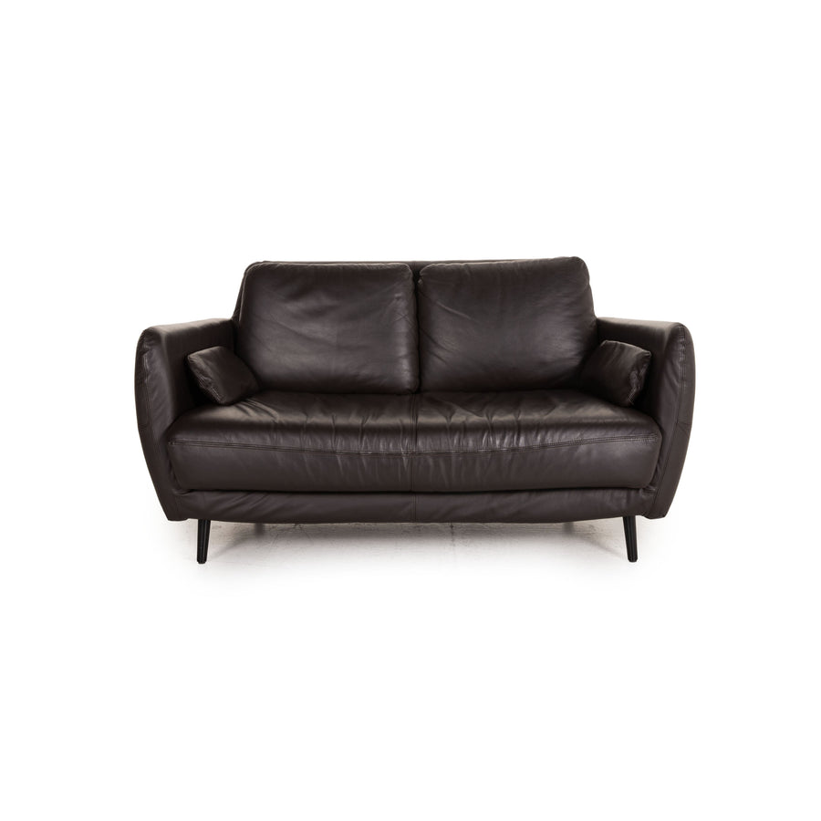 Habitat Ella Leder Sofa Braun Zweisitzer Couch