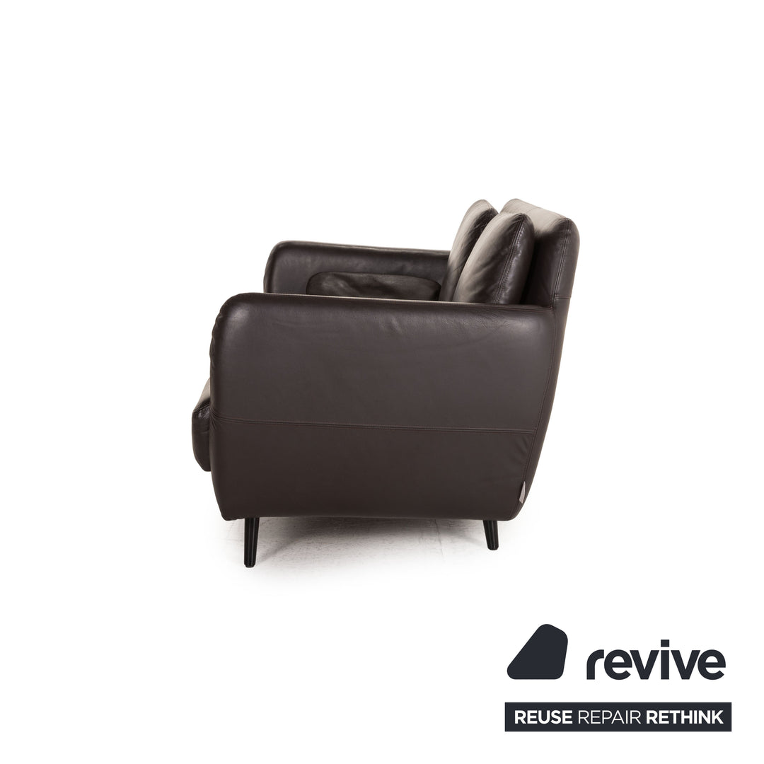 Habitat Ella Leder Sofa Braun Zweisitzer Couch
