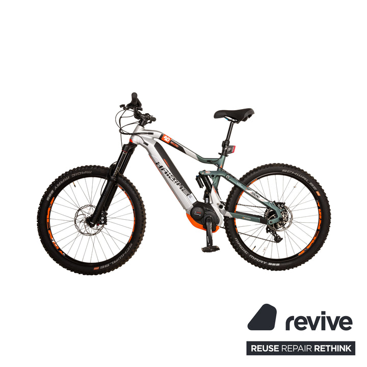HAIBIKE XDURO NDURO 8.0 2018 aluminum e-mountain bike silver orange RH 44 bicycle fully