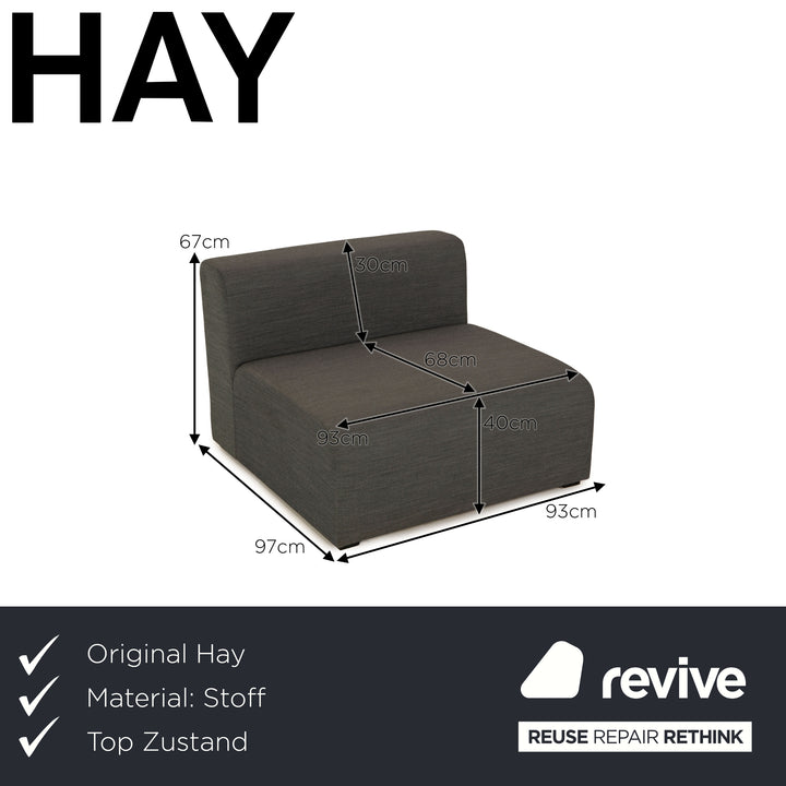 Hay Mags fabric armchair grey