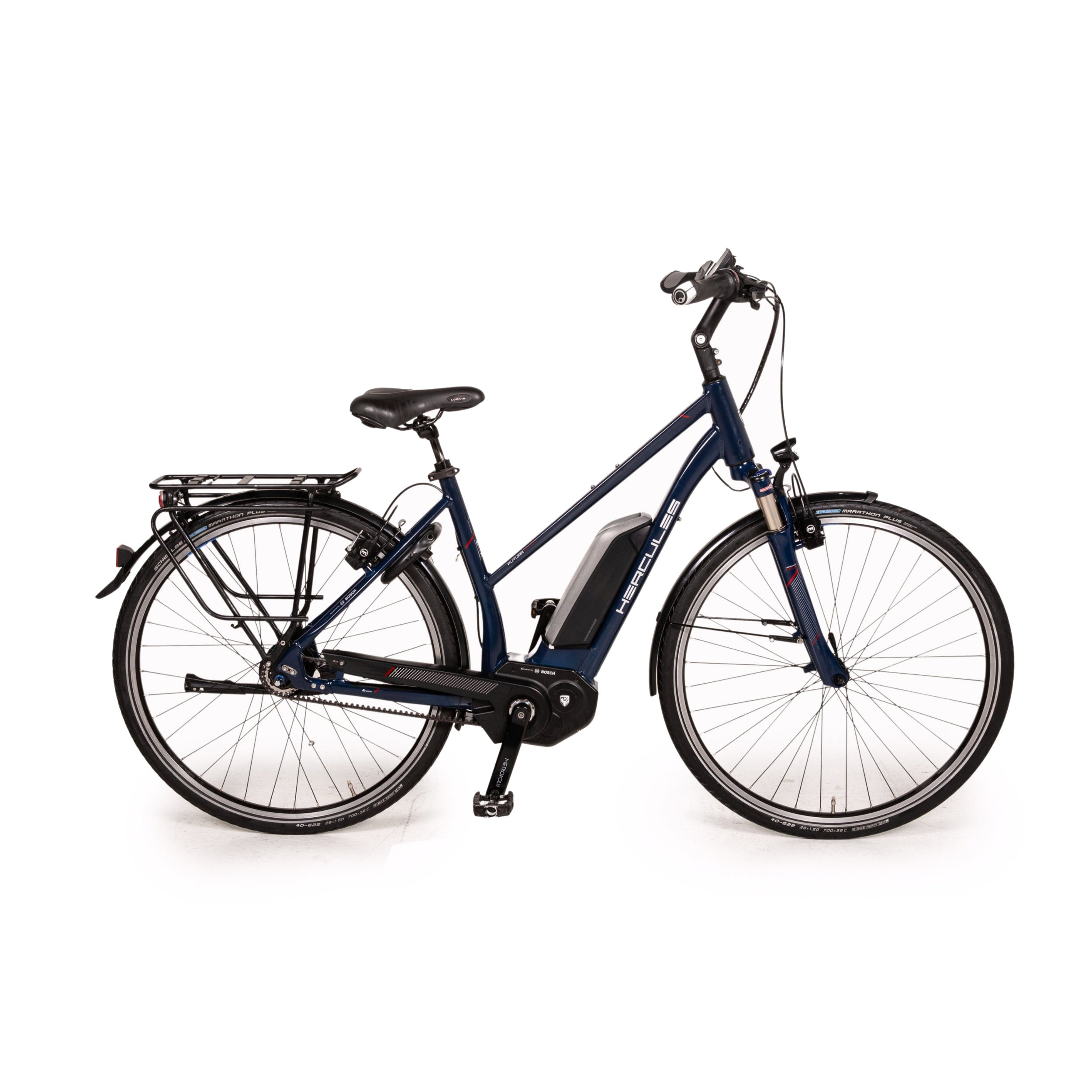 hercules e bike city fahrrad HERCULES E-City Bike FUTURA R8 GATES 500 2016 Blau Aluminium - 2. Hand