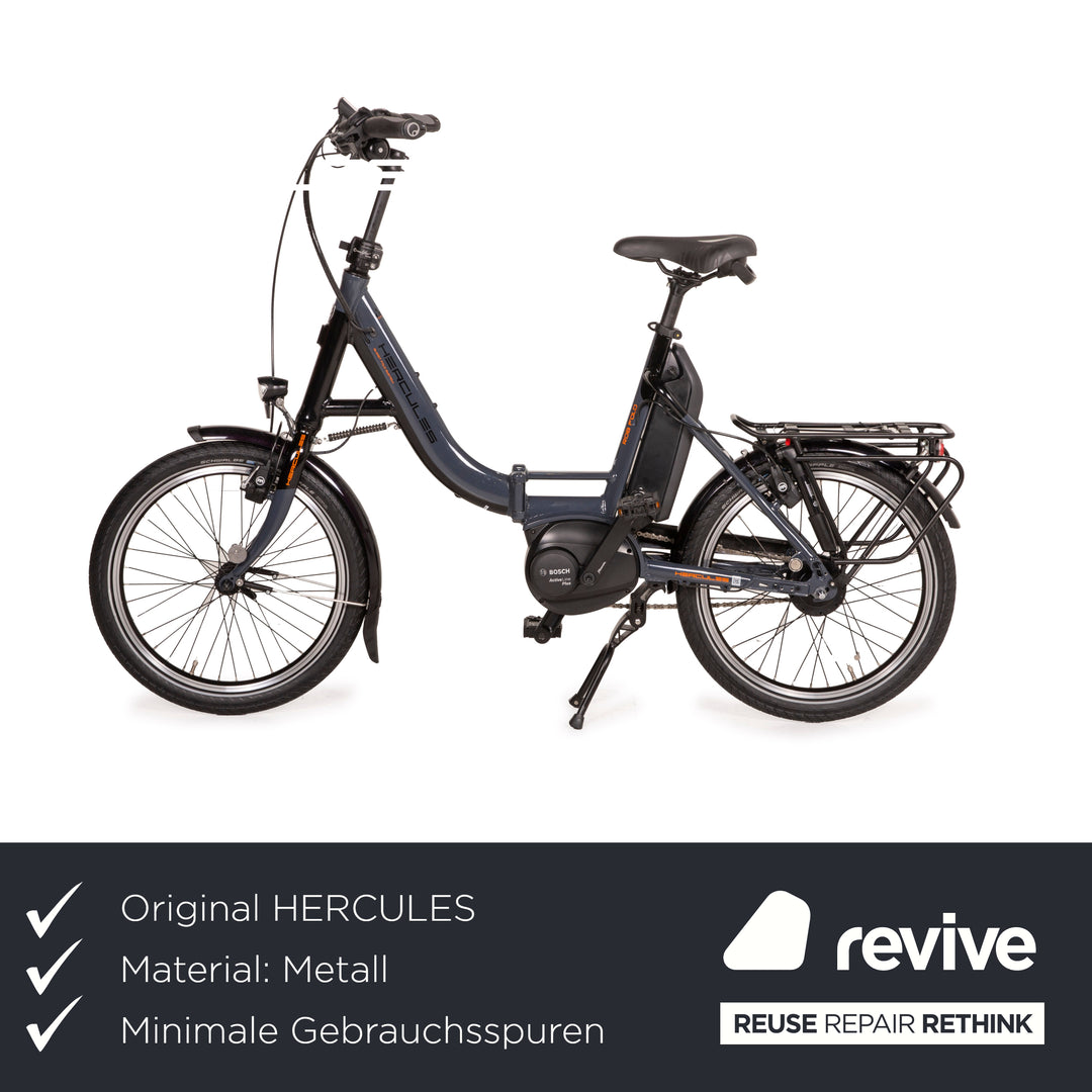 hercules klapprad rob fold HERCULES E-City Bike ROB FOLD F8 500 2019 Grau Metall - 2. Hand