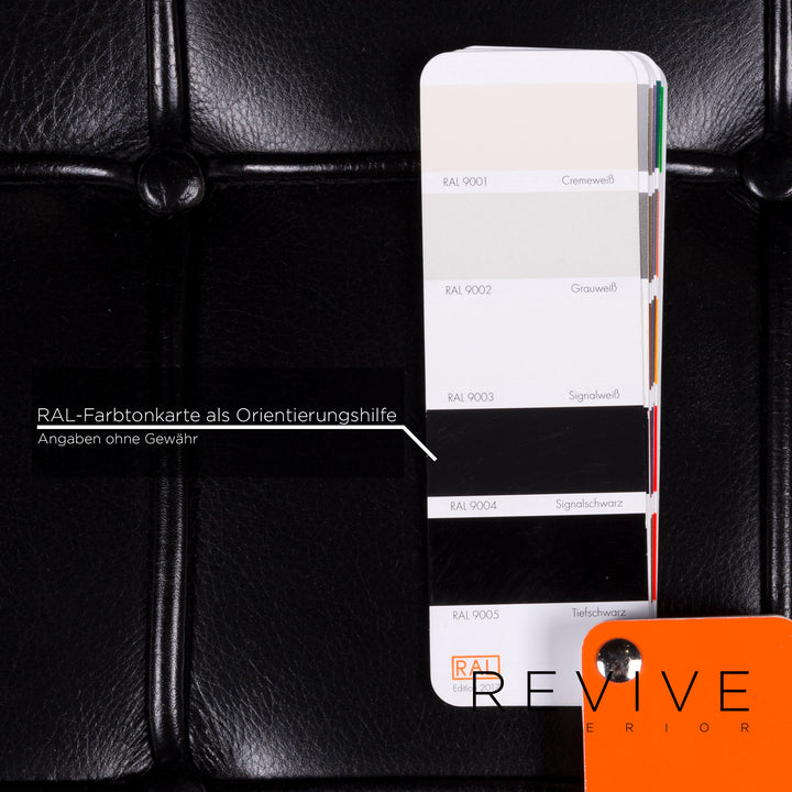 Knoll International Barcelona Chair Vintage Designer Leder Hocker Schwarz #10367