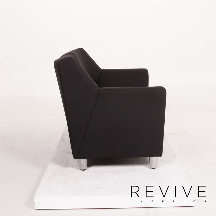 Herman Miller Love Seat Fabric Sofa Black Two Seater Feature Modular Couch #15296