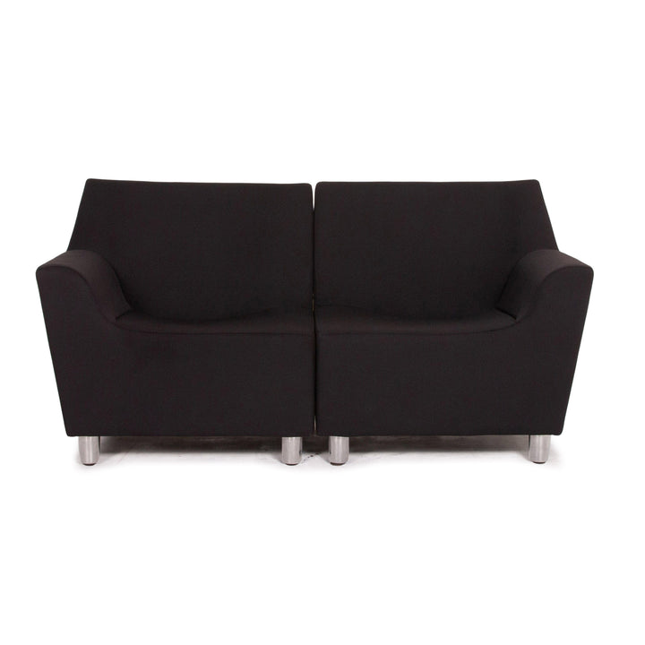 Herman Miller Love Seat Fabric Sofa Black Two Seater Feature Modular Couch #15296