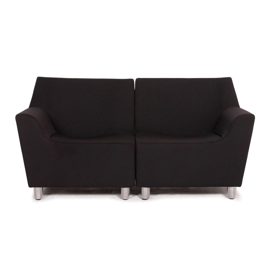 Herman Miller Love Seat Fabric Sofa Black Two Seater Feature Modular Couch #15296