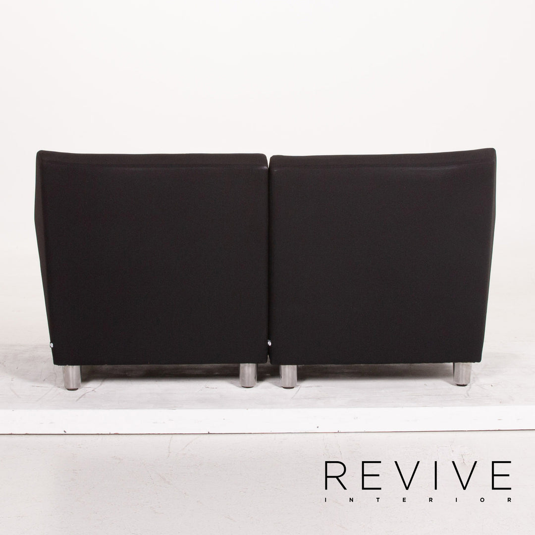 Herman Miller Love Seat Fabric Sofa Black Two Seater Feature Modular Couch #15296