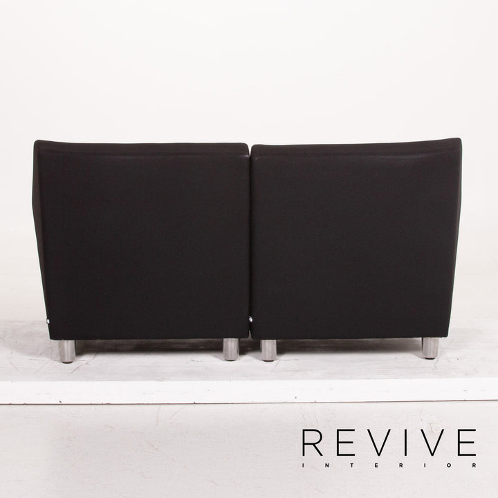 Herman Miller Love Seat Fabric Sofa Black Two Seater Feature Modular Couch #15296