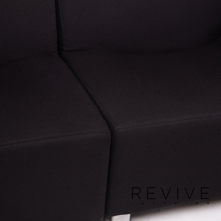 Herman Miller Love Seat Fabric Sofa Black Two Seater Feature Modular Couch #15296