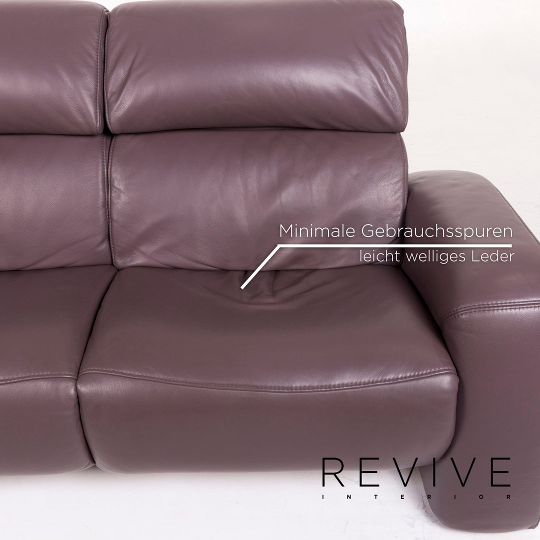 Himolla 4960 leather sofa purple two-seater incl. electr. Feature #12388