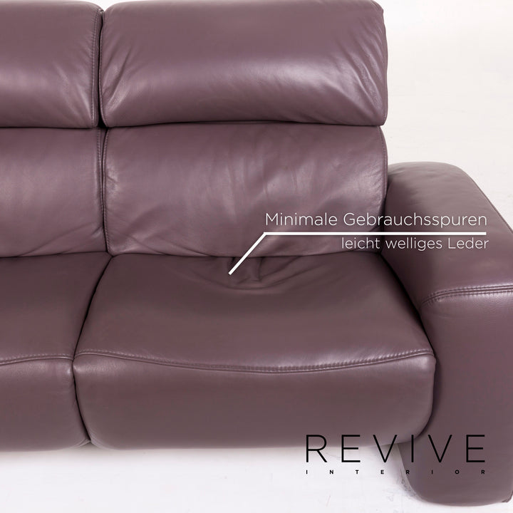 Himolla 4960 Leder Sofa Violett Zweisitzer inkl. elektr. Funktion #12388