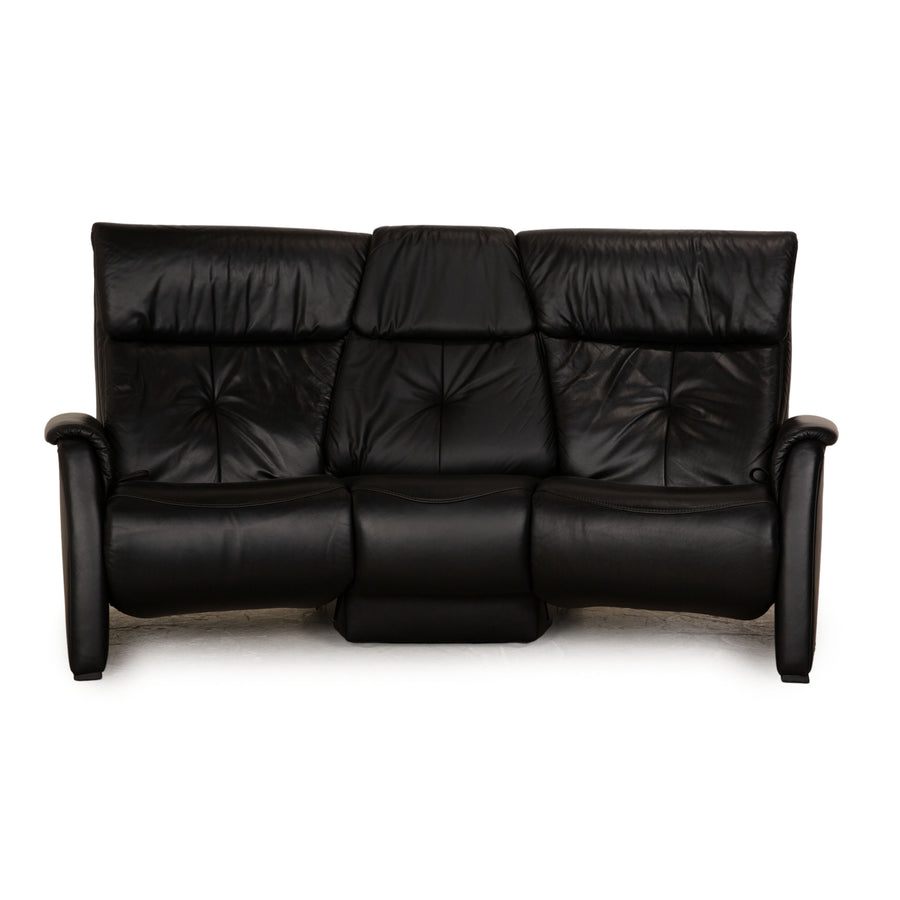 Himolla 4978 Leather Three Seater Black Manual Function Cumuly Sofa Couch