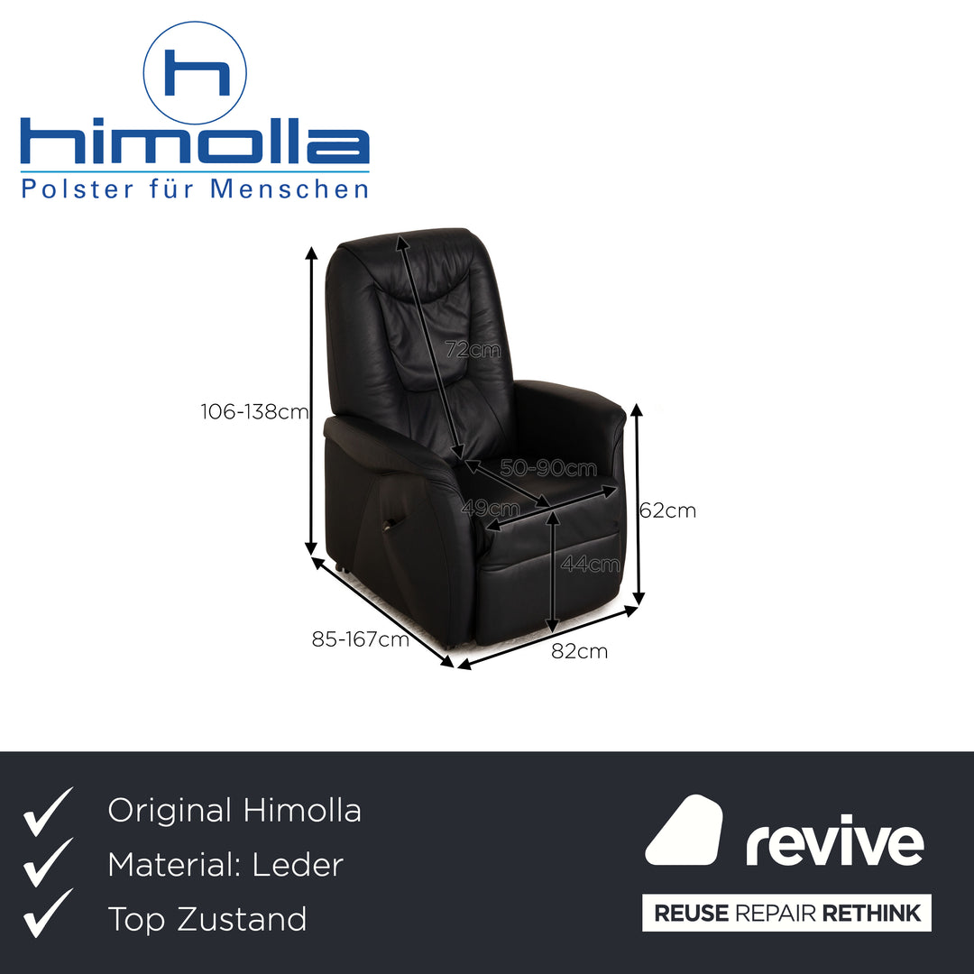 Himolla 9771 leather armchair dark blue blue electric function relax function stand-up aid