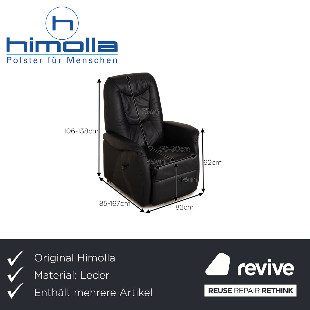 Himolla 9771 leather armchair set dark blue blue electric function relax function stand-up aid