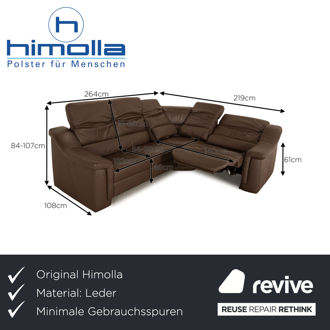 Himolla BPW Leather Corner Sofa Brown Manual Function Sofa Couch