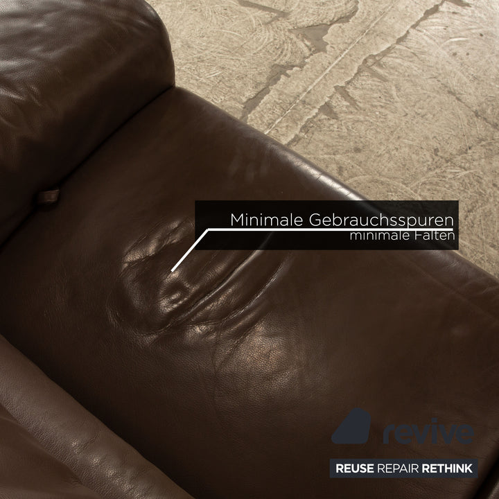 Himolla BPW Leather Corner Sofa Brown Manual Function Sofa Couch