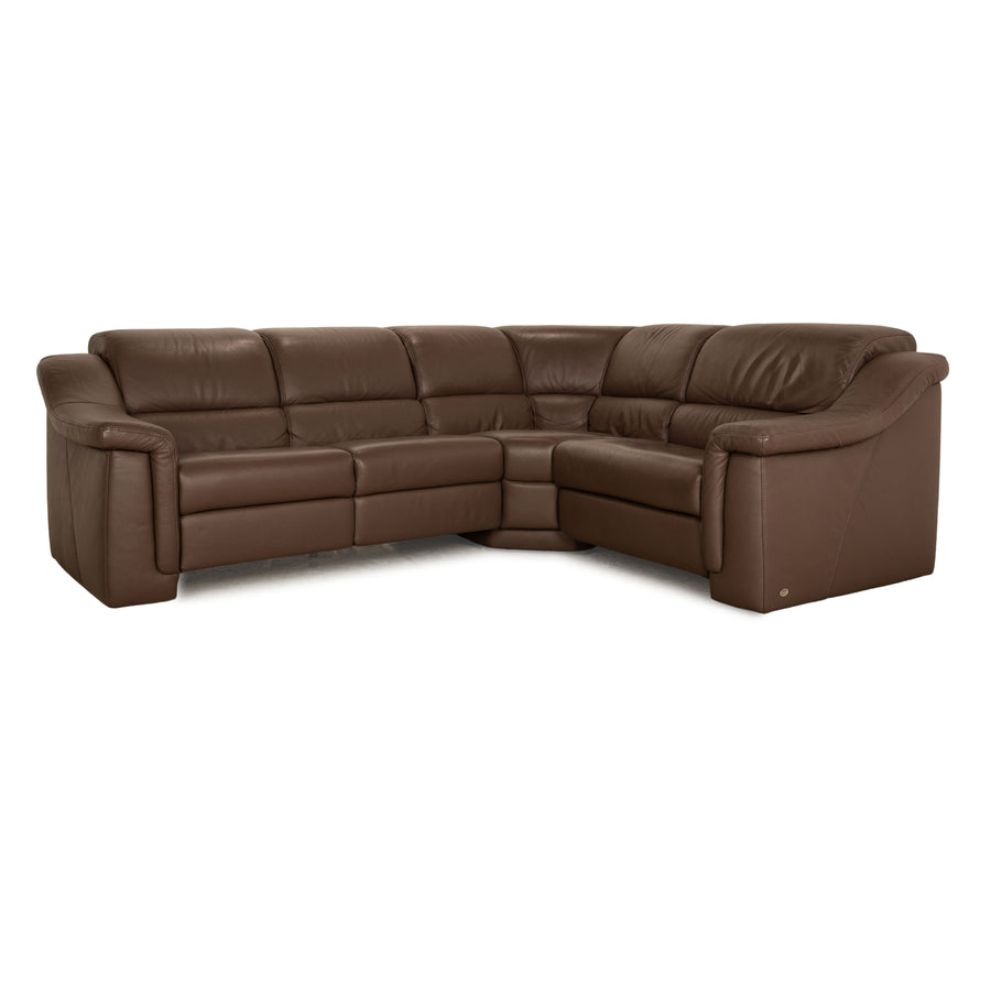 Himolla BPW Leder Ecksofa Braun manuelle Funktion Sofa Couch