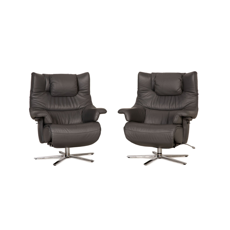 Himolla Cosyform Leather Armchair Set Gray Function relax function
