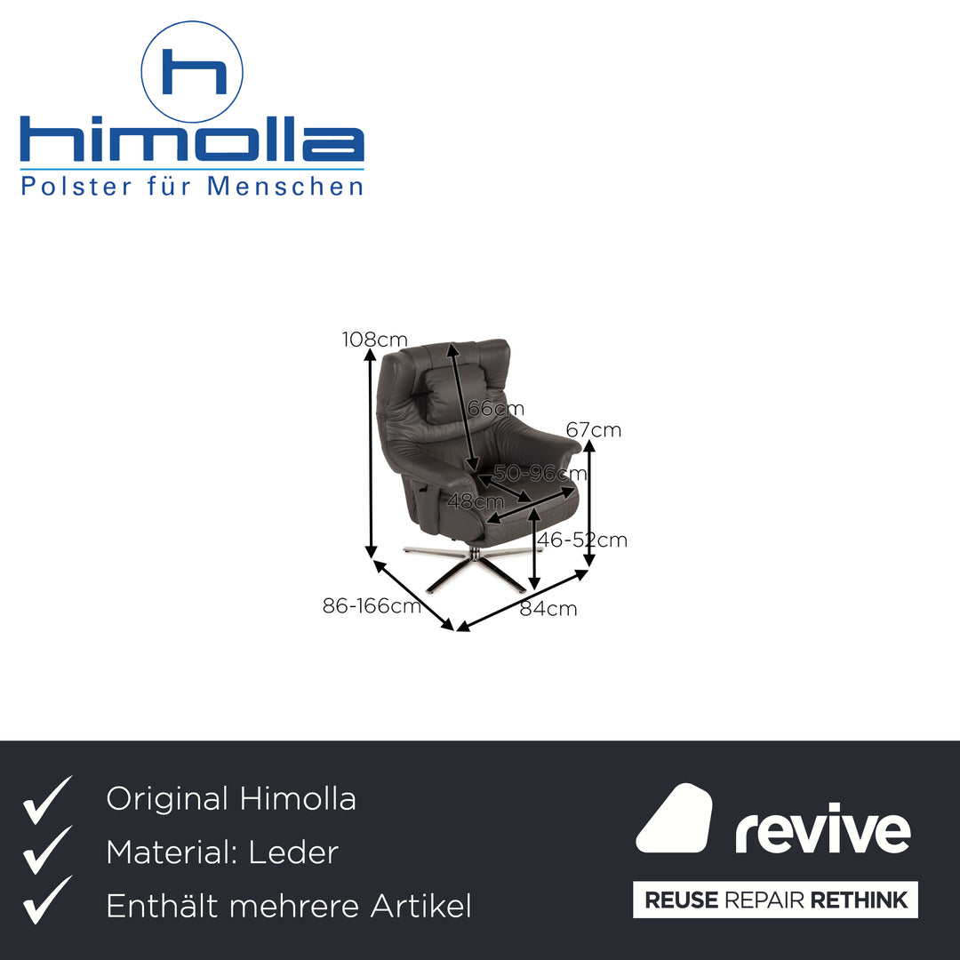 Himolla Cosyform Leather Armchair Set Gray Function relax function