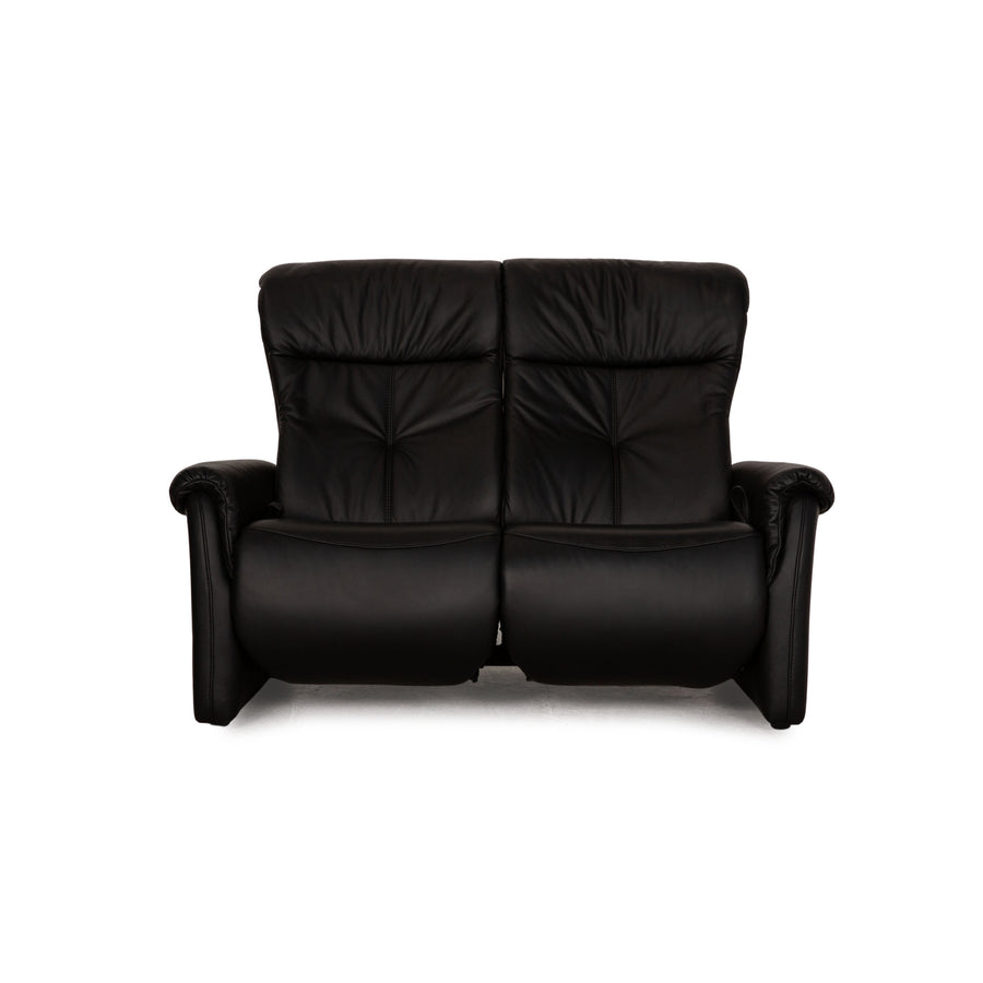 Himolla Cumully Leather Two Seater Black Sofa Couch Recliner