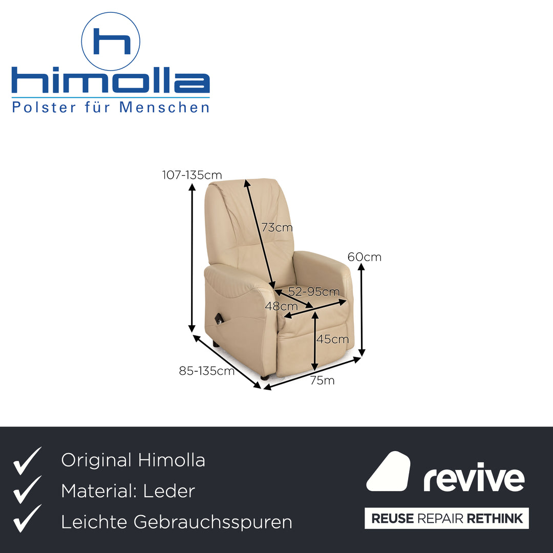 Himolla Cumulus Leder Sessel Beige Funktion Aufstehhilfe elektrische Funktion