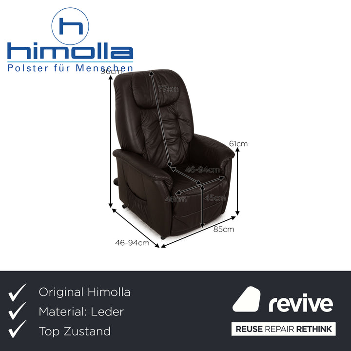 Himolla Cumulus leather armchair brown electr. Stand-up function