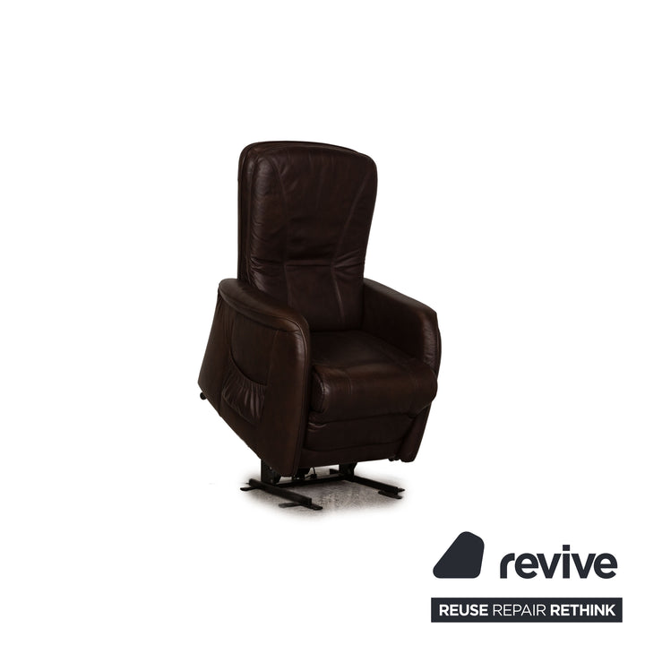 Himolla Cumulus Leather Armchair Brown electric stand up function