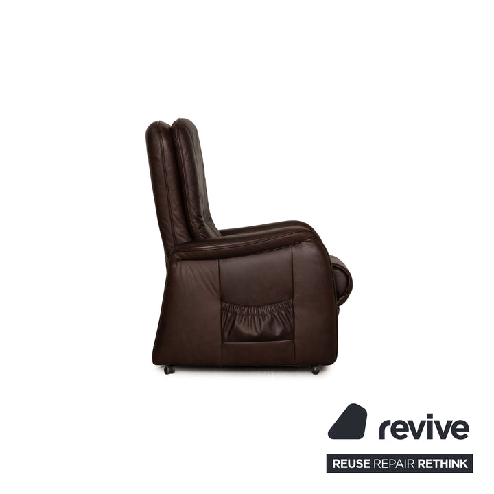 Himolla Cumulus Leather Armchair Brown electric stand up function