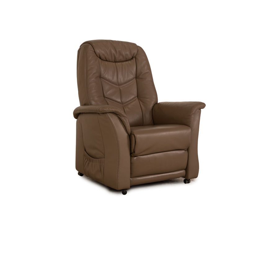 Himolla Cumulus leather armchair brown taupe electric function