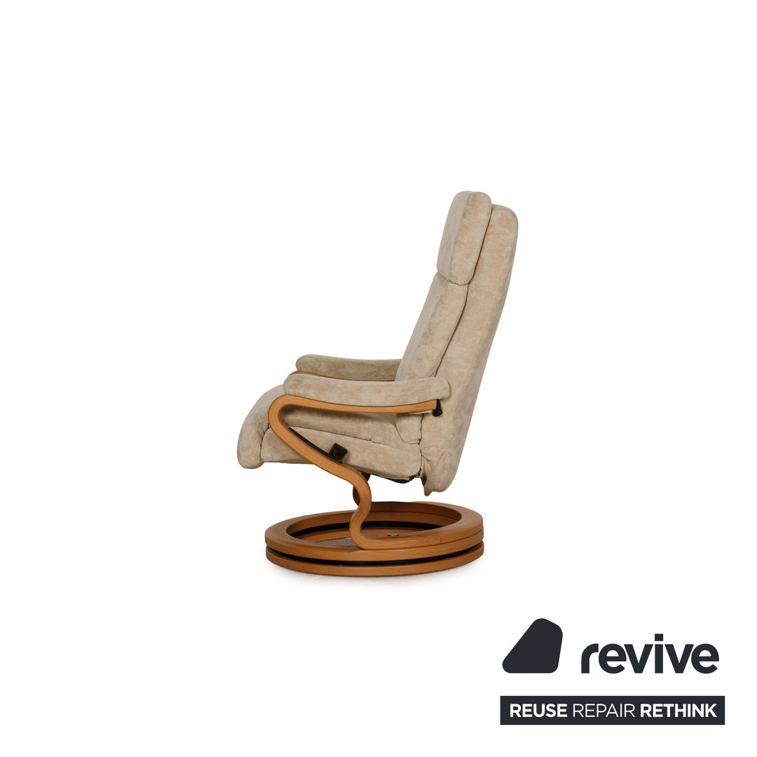 Himolla Cumulus fabric armchair beige function incl. footstool
