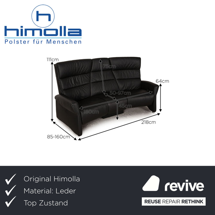 Himolla Cumuly Leder Dreisitzer Grau Dunkelgrau Funktion Sofa Couch