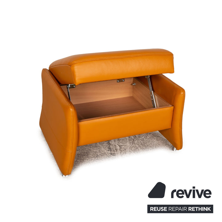 Himolla Cumuly Leder Hocker Orange Safran Funktion