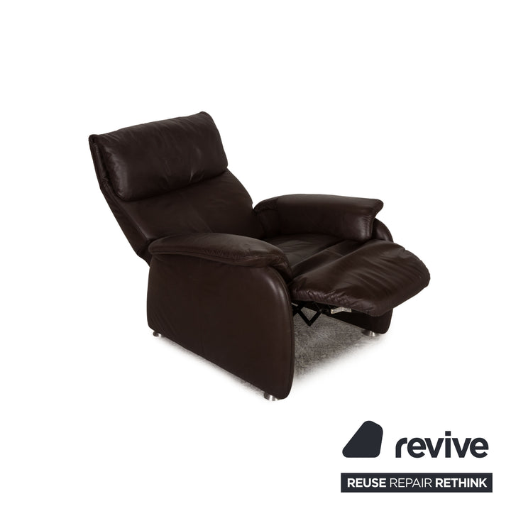 Himolla Cumuly Leather Armchair Brown Feature
