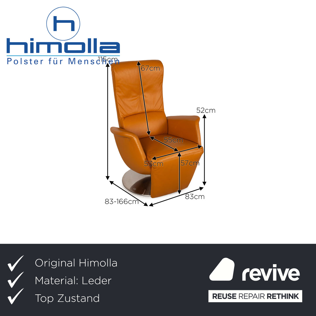 Himolla Cumuly Leather Armchair Orange Saffron