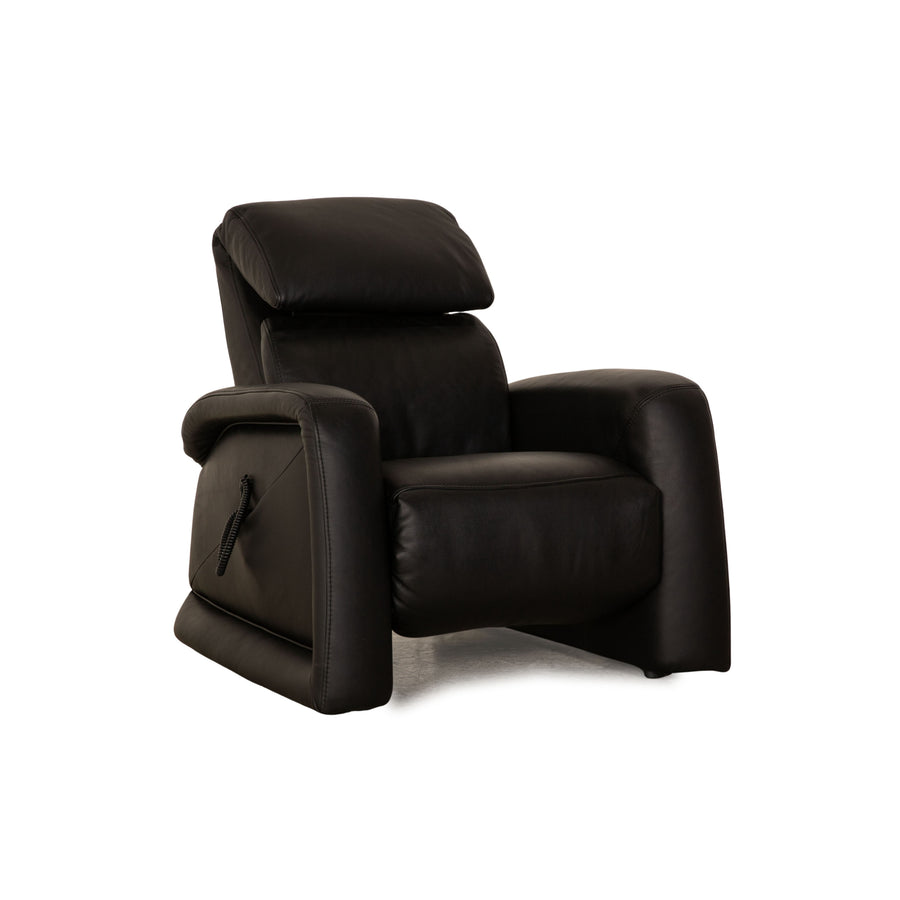Himolla Cumuly Leather Armchair Black Electric Relaxation Function