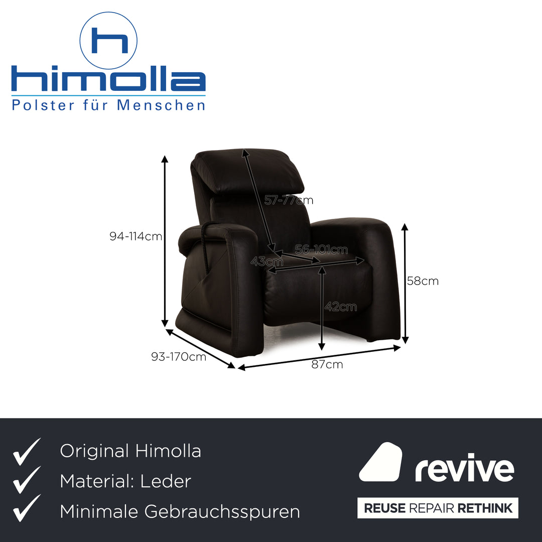 Himolla Cumuly Leder Sessel Schwarz elektrische Relaxfunktion
