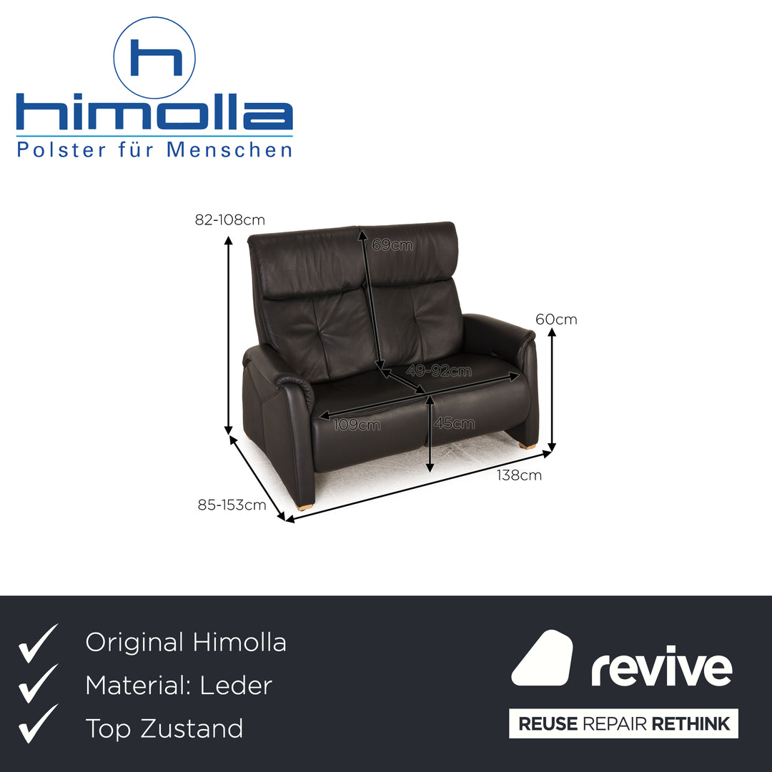 Himolla Cumuly leather sofa anthracite two-seater couch function