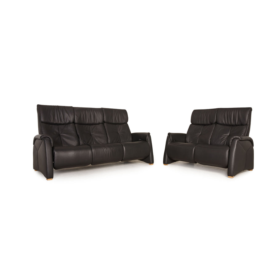 Himolla Cumuly leather sofa set anthracite three-seater two-seater couch function