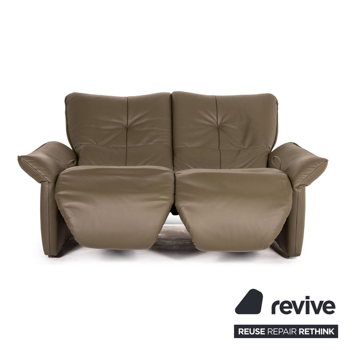 Himolla Cumuly leather sofa set olive green 1x three-seater 1x two-seater relaxation function