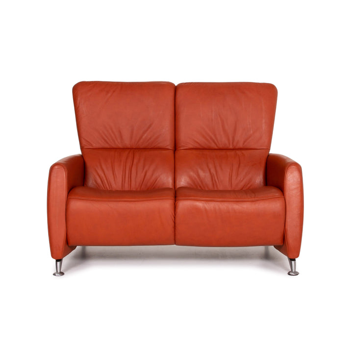 Himolla Cumuly Leather Sofa Orange Two Seater Couch #14498