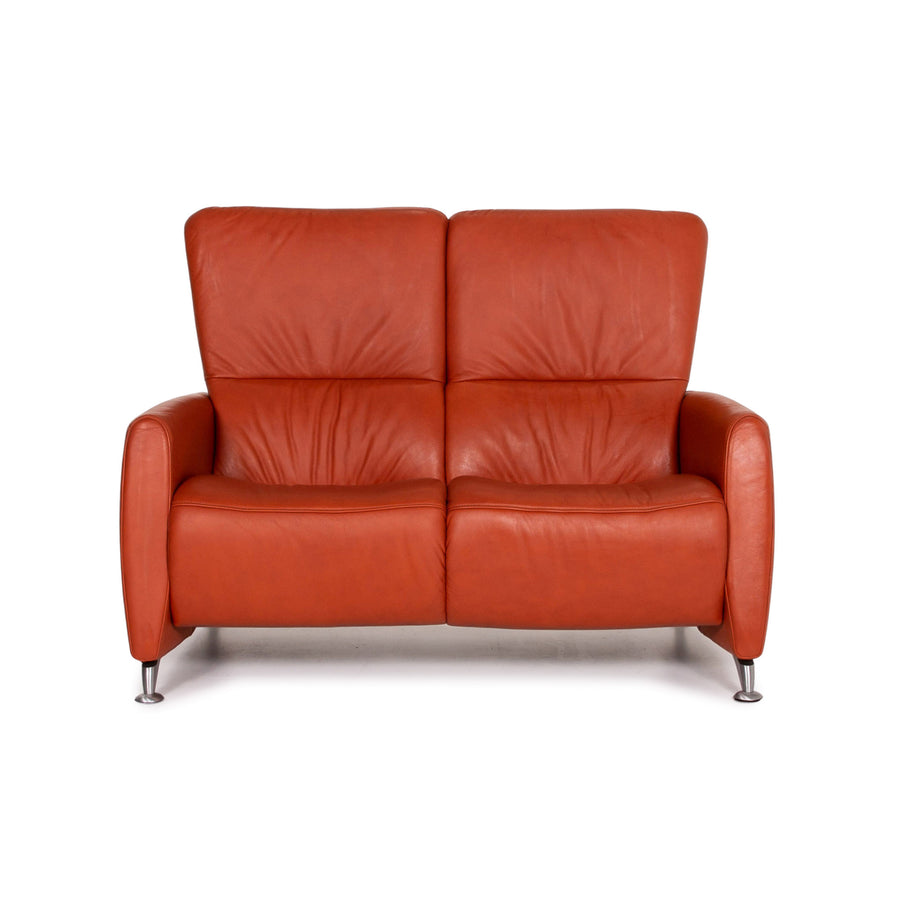 Himolla Cumuly Leather Sofa Orange Two Seater Couch #14498