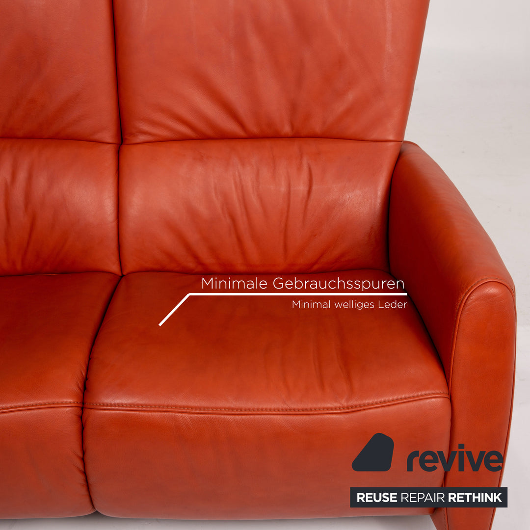 Himolla Cumuly Leder Sofa Orange Zweisitzer Couch #14498