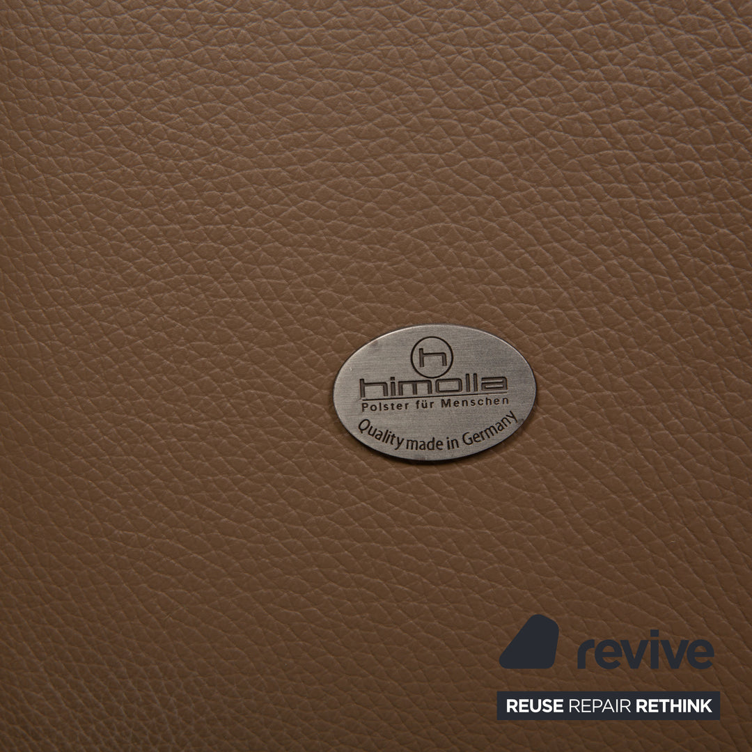 Himolla Cumuly leather two-seater brown taupe sofa couch electr. function