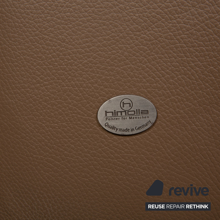 Himolla Cumuly leather two-seater brown taupe sofa couch electr. function