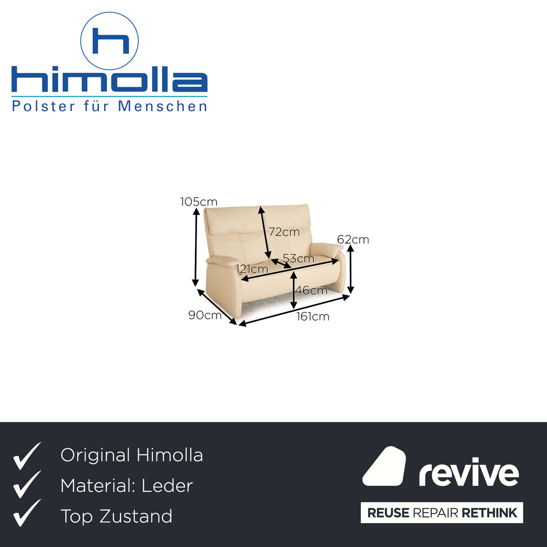 Himolla Cumuly Leder Zweisitzer Creme Sofa Couch Funktion