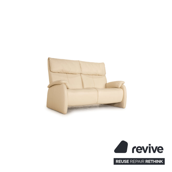 Himolla Cumuly Leder Zweisitzer Creme Sofa Couch Funktion
